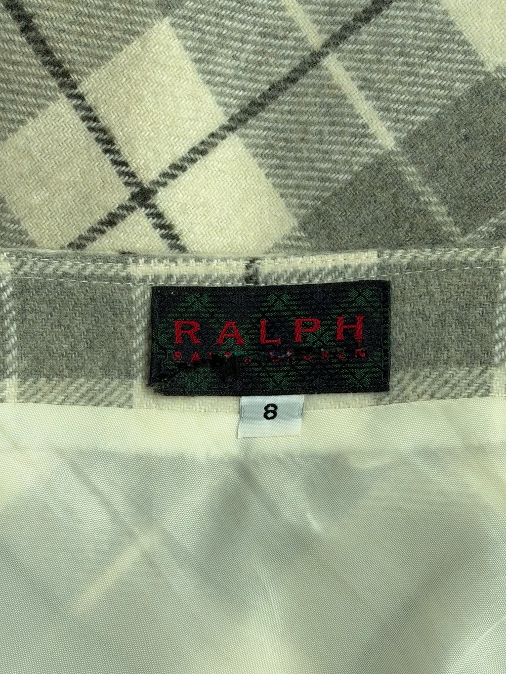 Vintage 90s RALPH Ralph Lauren Tartan Label Plaid Bias Cut A-Line Skirt | Size 8 - Picture 13 of 13